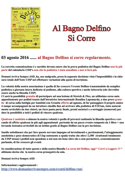 comunicato stampa delfino