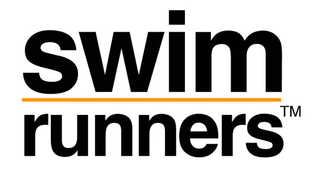 Swimrunners logo kort sort på hvid
